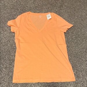 J. Crew Women's Short Sleeve V-Neck Tee in Orange